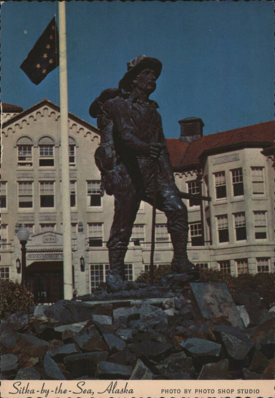 Skagway Bill Statue, Pioneers Home, Alaskan State Flag, Sitka