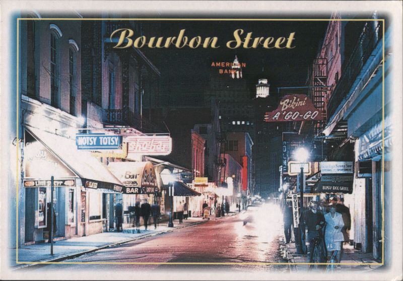 Bourbon Street Neon Lights at Night, New Orleans Louisiana