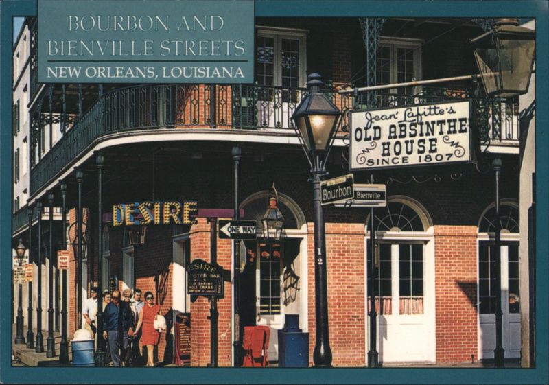 Bourbon & Bienville Streets, Old Absinthe House, Desire Bar New Orleans Louisiana