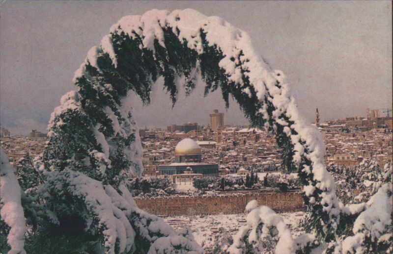 Jerusalem Winter Snow, Dome of the Rock, Snow Arch Israel