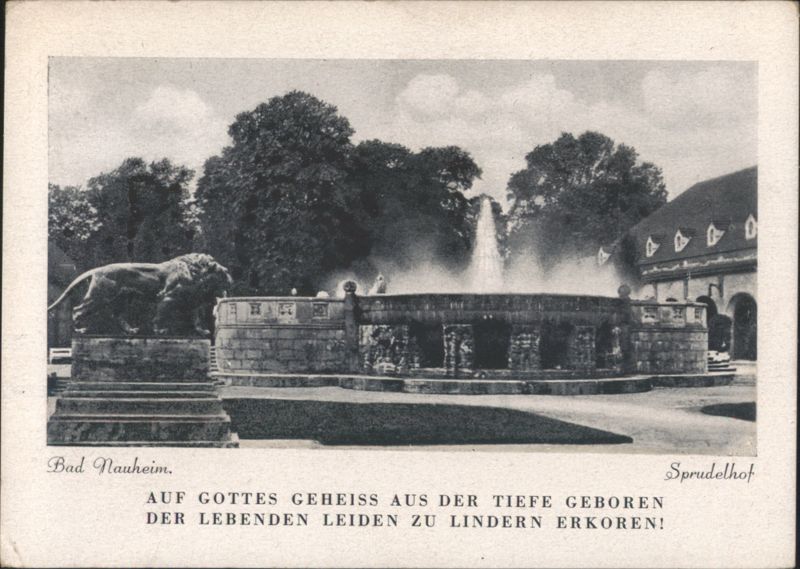 Bad Nauheim Sprudelhof Lion Fountain Germany