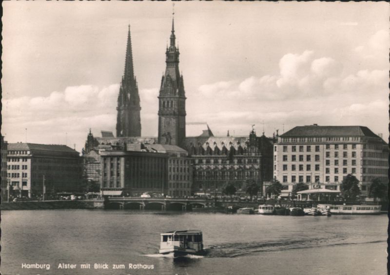 Hamburg Alster View to City Hall Germany