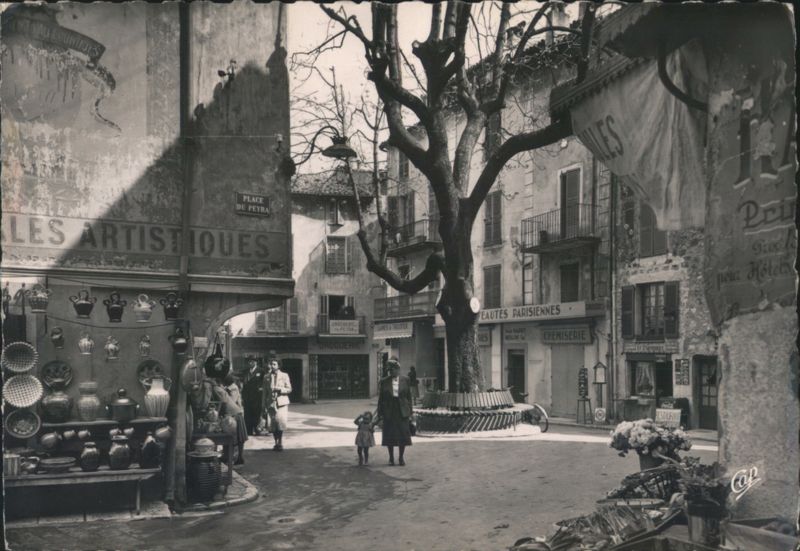Vence Place du Peyra Street Scene Shops Tree France