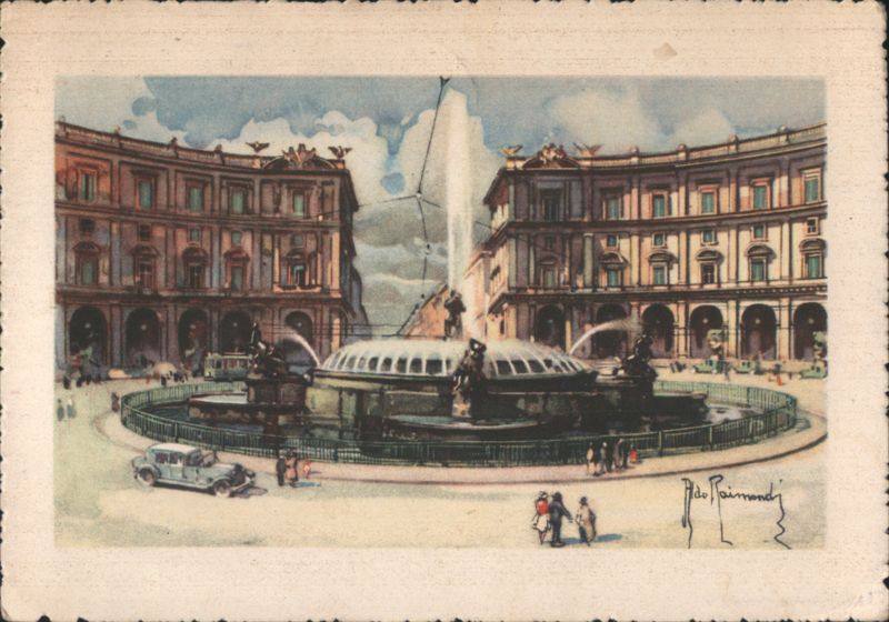 Piazza Esedra Fountain, Rome Italy Pio Raimondi