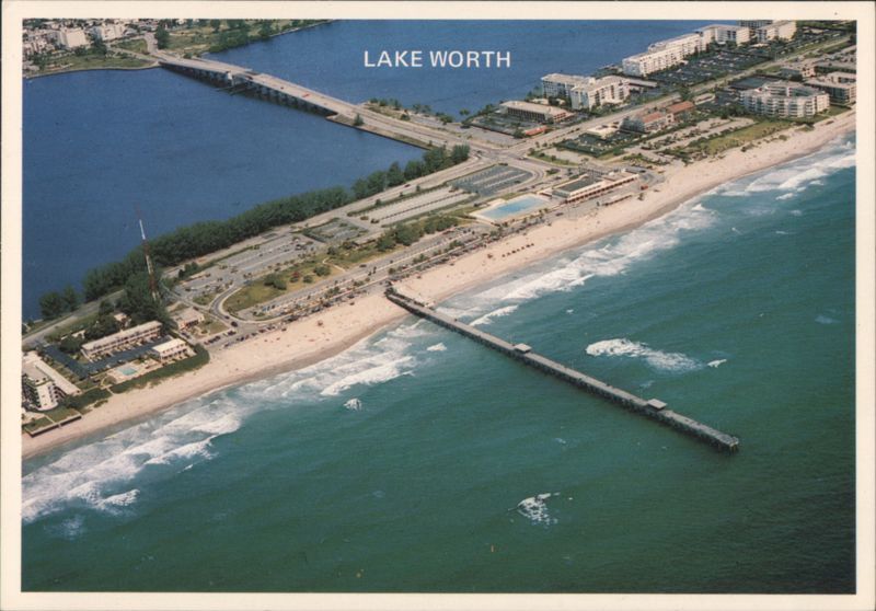 Lake Worth Country Club & Municipal Fishing Pier Aerial Florida