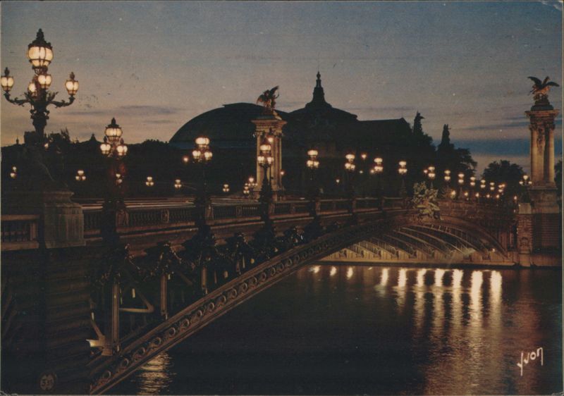 Pont Alexandre III & Grand Palais at Night Paris France
