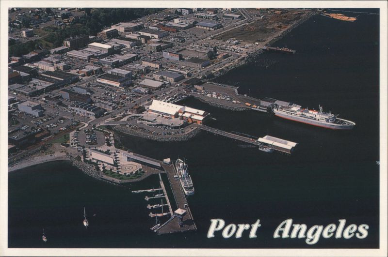 Port Angeles Waterfront Aerial View M.V. Coho Ferry Washington