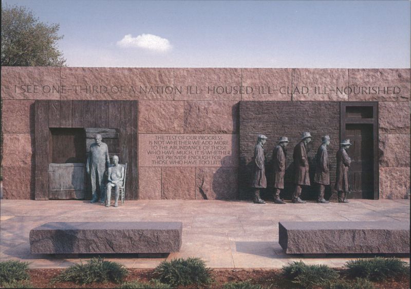 FDR Memorial, Appalachian Farm Couple & Depression Breadline