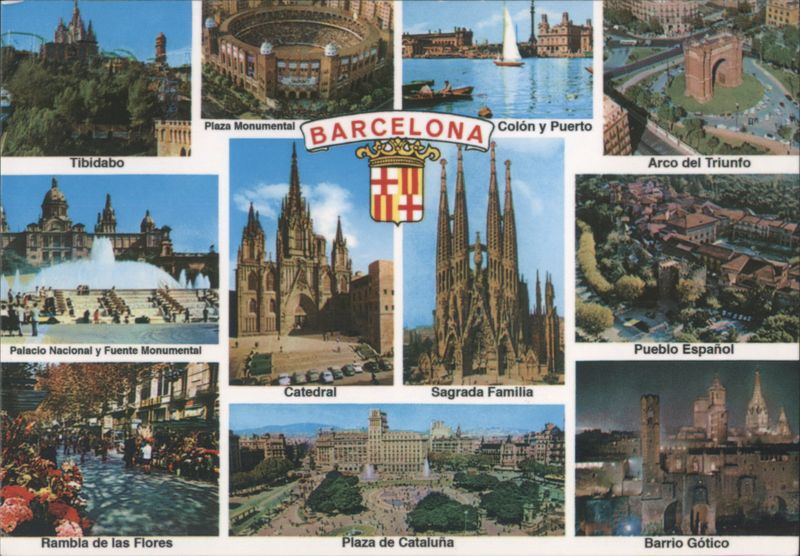 Barcelona Multi-View: Sagrada Familia, Gothic Quarter, Ramblas Spain