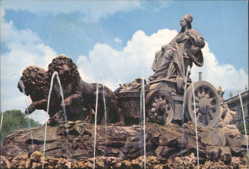 Cybele Fountain with Lions & Chariot Madrid Spain