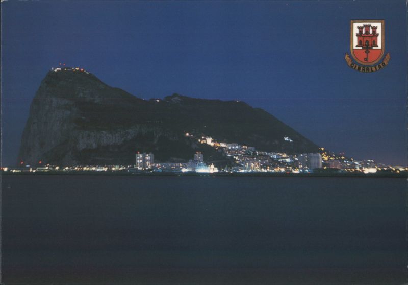Night View of Rock of Gibraltar Spain