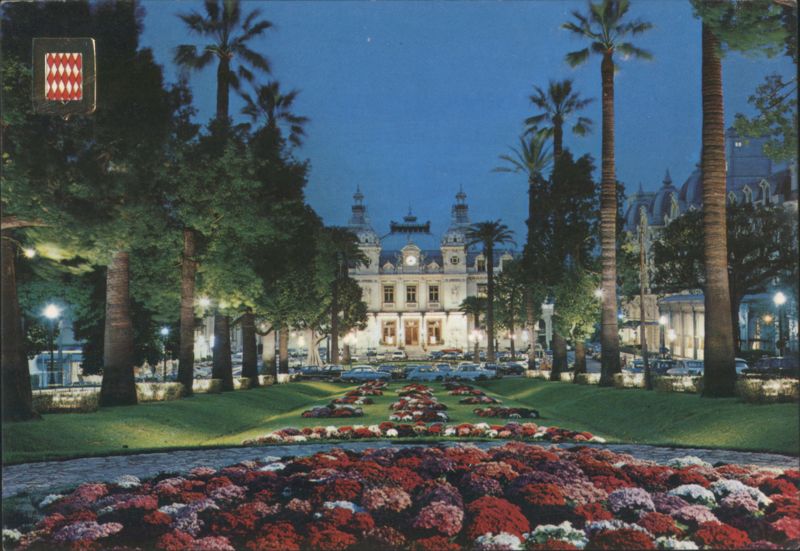 Casino de Monte-Carlo Night View, Gardens, Palm Trees Monte Carlo Monaco