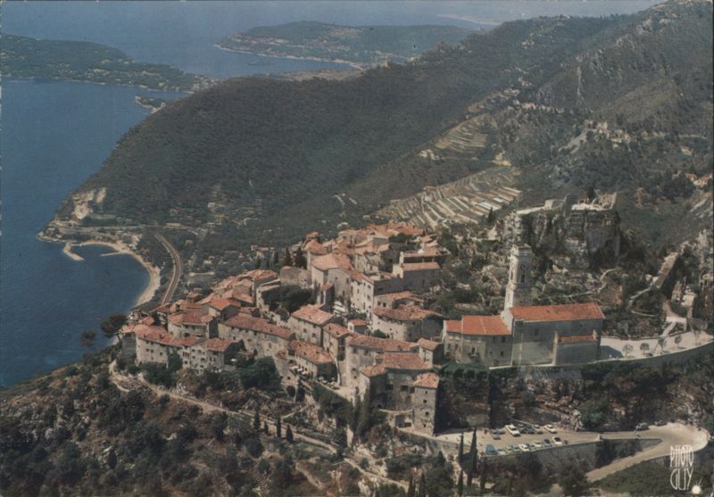 Eze Village Aerial View, Cap-Ferrat, Villefranche Coast Eze-Village France