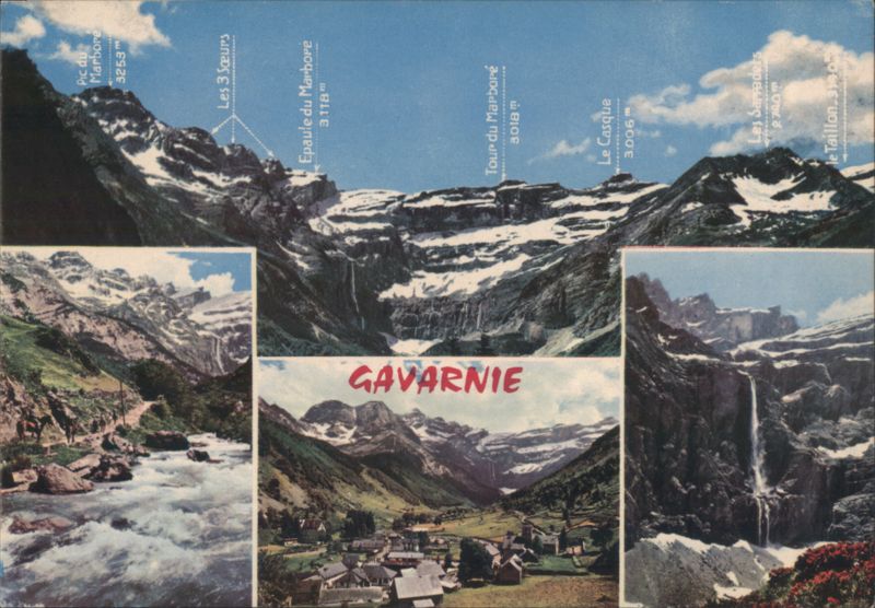 Gavarnie Cirque, Grande Cascade, Pic du Marboré, Le Casque France