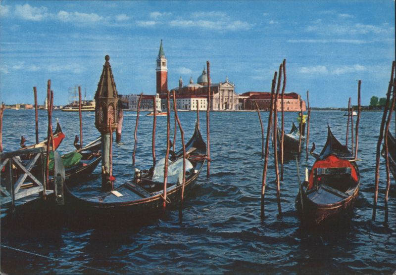 Gondolas, San Giorgio Maggiore Island, Venice Italy