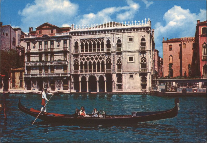 Cà d'Oro Palace, Grand Canal, Gondola, Venice Venezia Italy