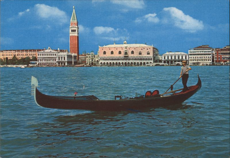 Venice Gondola, St. Mark's Campanile & Doge's Palace Italy