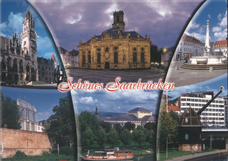 Schönes Saarbrücken Collage, Ludwigskirche, St. Johanner Markt Germany