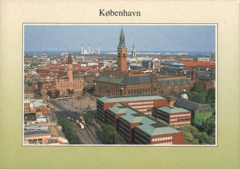 København Rådhuspladsen Aerial View Copenhagen Denmark