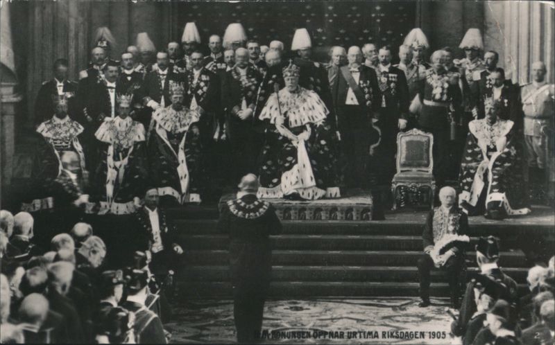 King Oscar II Opens Extraordinary Riksdag 1905 Stockholm Sweden