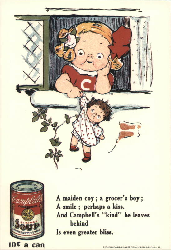 Campbell Kids, Girl & Boy at Window, 10¢ Soup Can