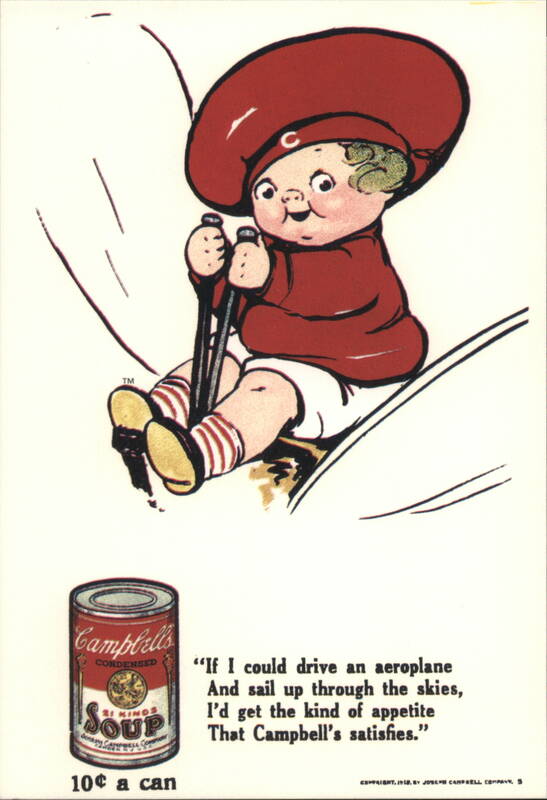 Campbell Kids Aeroplane Swing, 10¢ Soup Can Advertising Reproductions