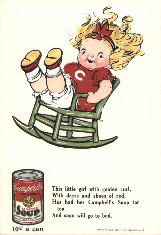 Campbell's Kid Rocking Chair, Golden Curl, Red Dress