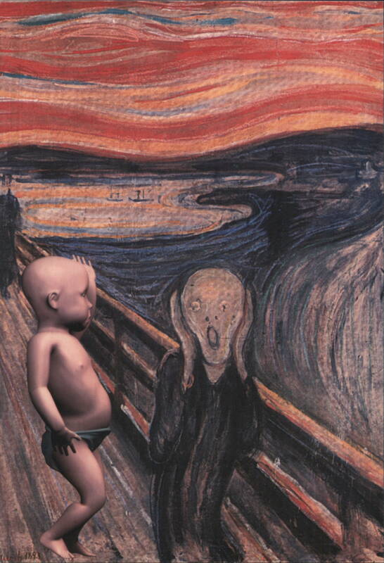 The Scream Parody with 3D Baby, Kinetix Autodesk Pop Art