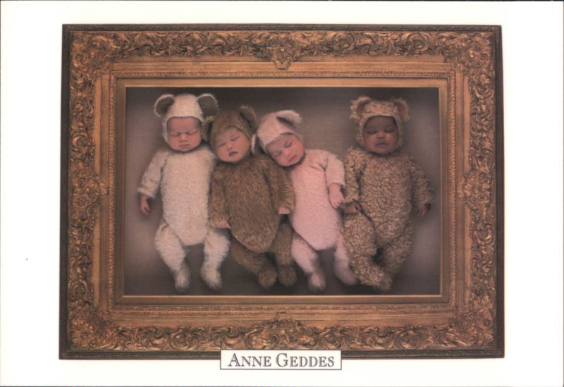 Four Babies Dressed as Teddy Bears in a Frame Anne Geddes