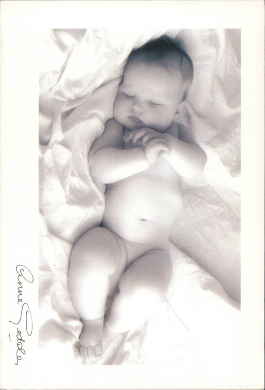 Sleeping Baby on White Sheet by Anne Geddes Babies