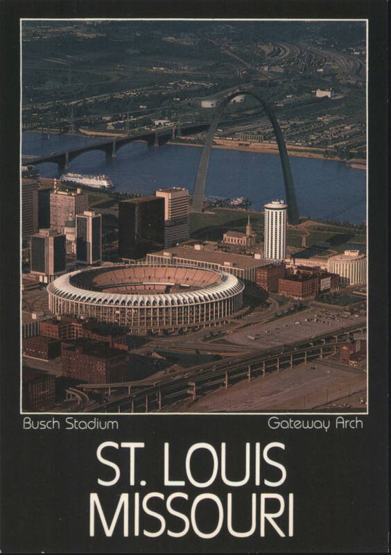 Busch Stadium, Gateway Arch, St. Louis, Missouri Aerial