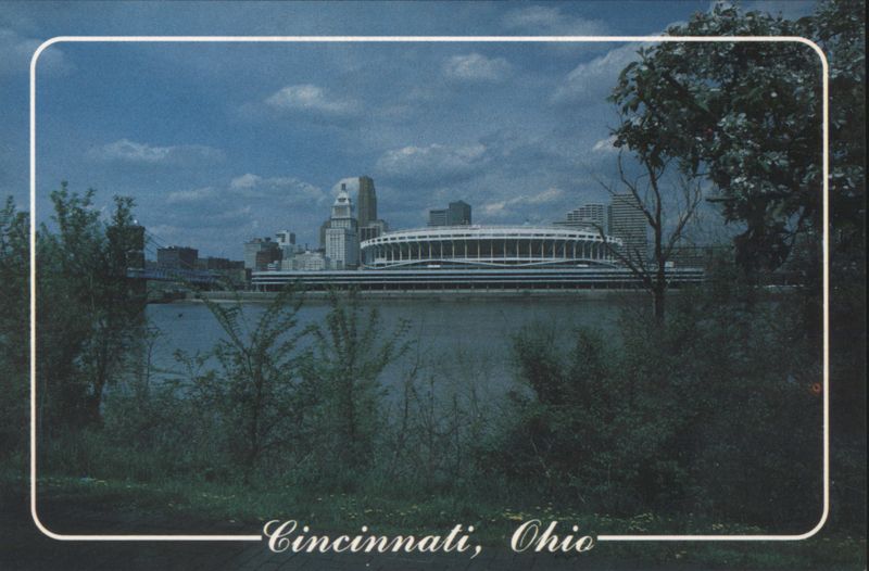 Riverfront Stadium Skyline from Covington, Kentucky Cincinnati Ohio