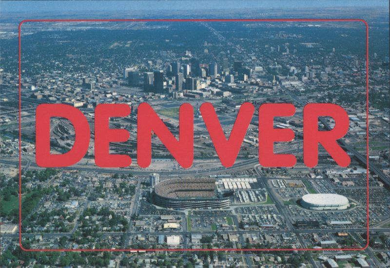 Denver Panoramic View, Mile-High Stadium, McNichols Arena Colorado