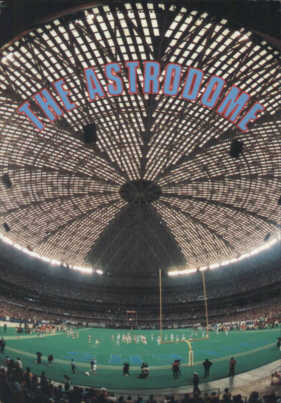 The Astrodome, Interior View with Football Field Houston Texas