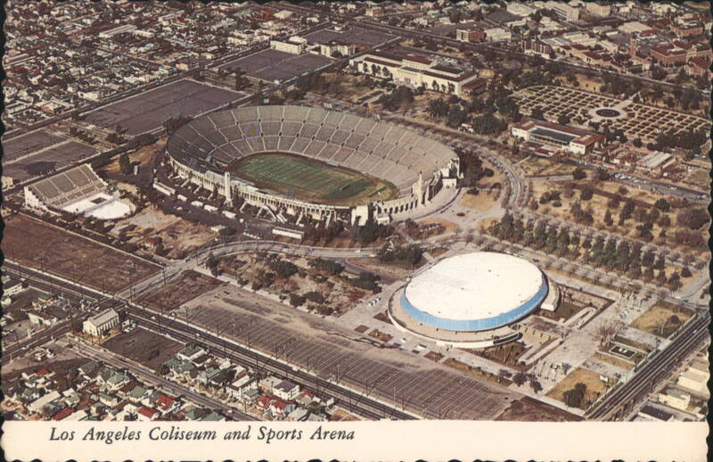 Los Angeles Coliseum & Sports Arena Aerial View California