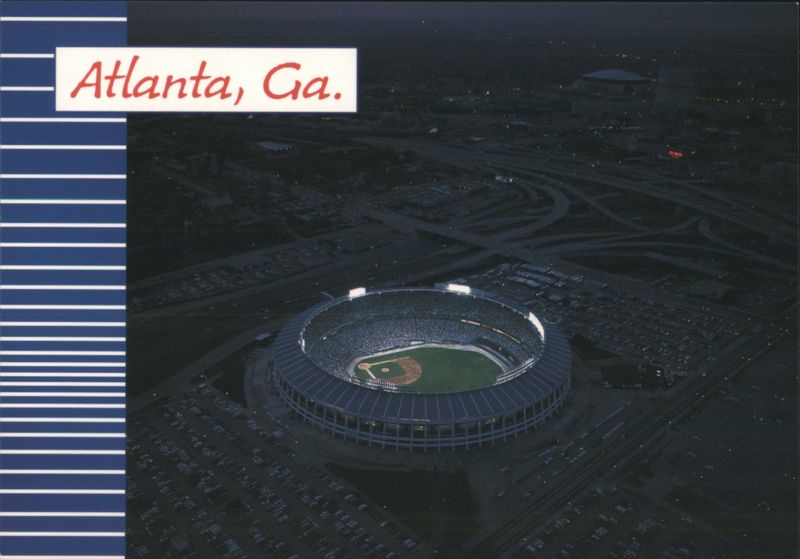 Atlanta Fulton County Stadium Opening Night Aerial View Georgia