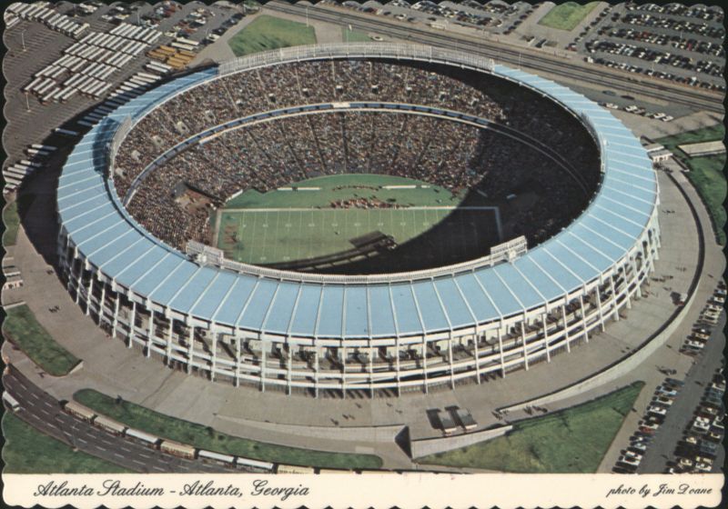 Atlanta Stadium Aerial View, Football Game in Progress Georgia