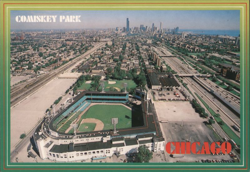 Comiskey Park, Chicago Skyline Aerial View Illinois