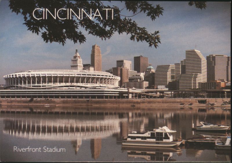 Cincinnati Riverfront Stadium & Skyline, Ohio River