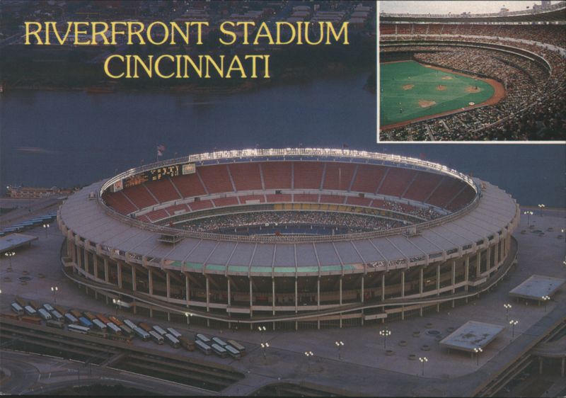 Riverfront Stadium Cincinnati Reds Bengals Aerial View Ohio
