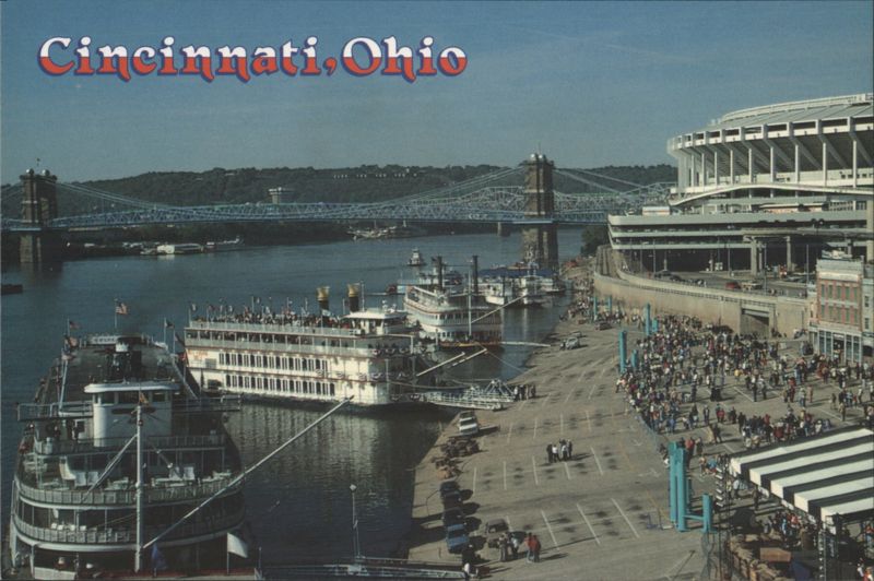 Cincinnati Ohio River Majestic Boats & Stadium Ruth Molloy