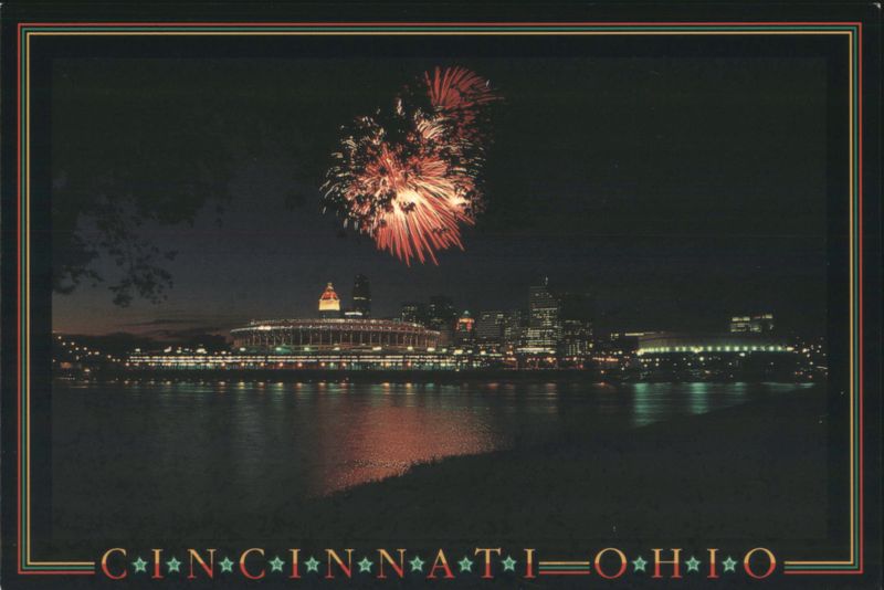 Cincinnati Skyline Fireworks, Ohio River James Blank