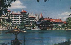 Lake Mohonk Mountain House, Perch Rock, Mohonk Lake Postcard