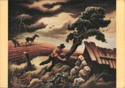 Thomas Hart Benton, The Hailstorm, Farmers in Storm Postcard