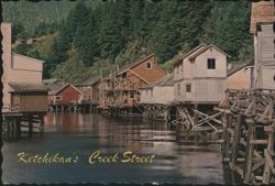 Ketchikan's Creek Street, Alaska Postcard