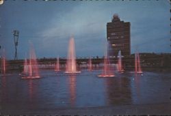 Fountain of Liberty, JFK International Airport, Night Postcard