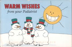 WARM WISHES from your Podiatrist, Snowmen & Sun Postcard
