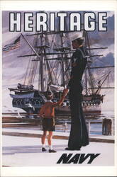 HERITAGE NAVY USS Constitution Recruitment Poster Postcard