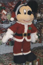 Mickey Mouse Santa Claus Plush Doll Christmas Display Postcard