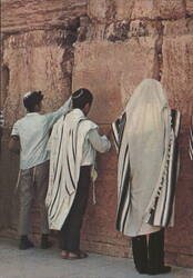 Men Praying at Western Wall, Jerusalem Postcard